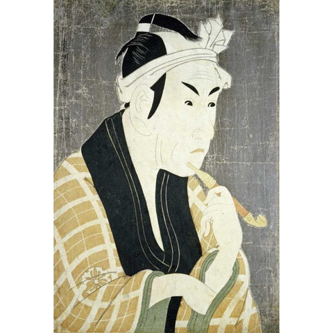Matsumobo Koshiro IV White Modern Wood Framed Art Print by Sharaku, Toshusai