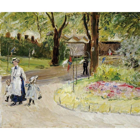 The Entrance to The Zoological Gardens, Frankfurt Black Modern Wood Framed Art Print with Double Matting by Slevogt, Max