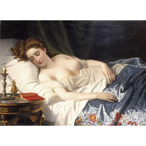 Imogen From Shakespeares Cymbeline White Modern Wood Framed Art Print by Souchon, Wilhelm Ferdinand