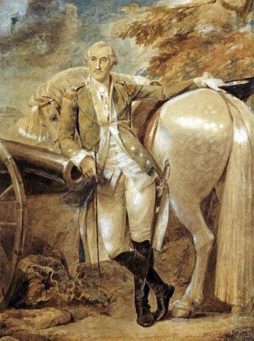 General Nathaniel Green White Modern Wood Framed Art Print with Double Matting by Stothard, Thomas