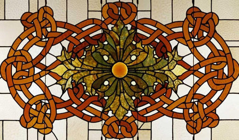 Skylight Panel For The Theatre of The Auditorium Building, Chicago, Illinois White Modern Wood Framed Art Print with Double Matting by Sullivan