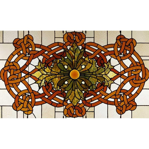 Skylight Panel For The Theatre of The Auditorium Building, Chicago, Illinois Gold Ornate Wood Framed Art Print with Double Matting by Sullivan