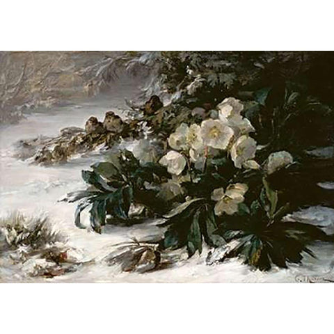 The First Snow of Winter White Modern Wood Framed Art Print by Thurner, Gabriel Edouard