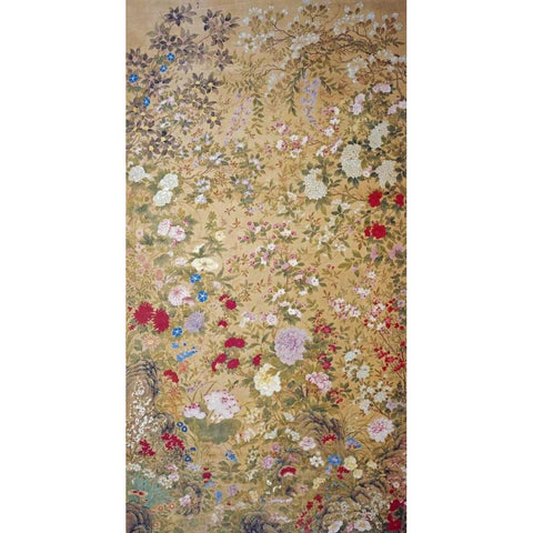 One Hundred Flowers White Modern Wood Framed Art Print by Tingxi, Jiang