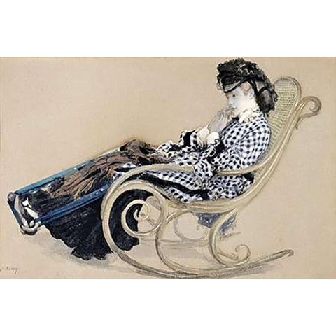 Study For The Last Evening White Modern Wood Framed Art Print by Tissot, James Jacques