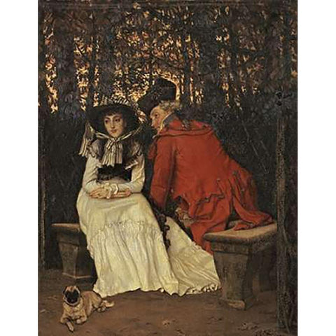 Unaccepted White Modern Wood Framed Art Print by Tissot, James Jacques