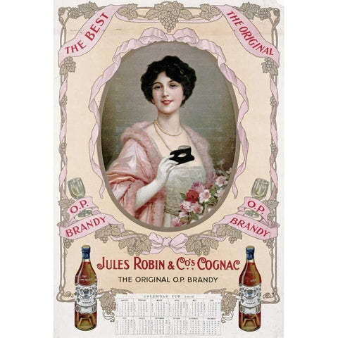 Jules Robin and Cos., Cognac Black Modern Wood Framed Art Print with Double Matting by Unknown