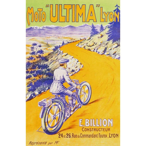 Moto Ultima Lyon White Modern Wood Framed Art Print by Unknown