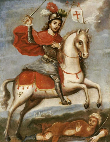 Santiago Matamoros Black Ornate Wood Framed Art Print with Double Matting by Unknown