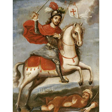 Santiago Matamoros White Modern Wood Framed Art Print by Unknown