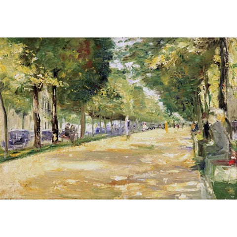 The Tiergarten Park, Berlin White Modern Wood Framed Art Print by Ury, Lesser