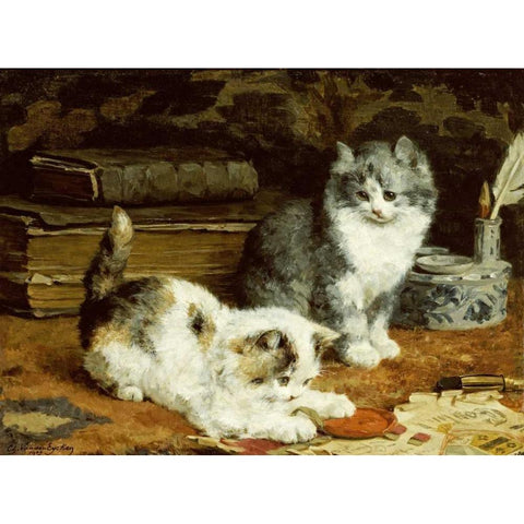 Signed and Sealed Black Modern Wood Framed Art Print with Double Matting by Van Den Eycken, Charles