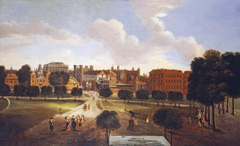 A View of Old Horse Guards Parade White Modern Wood Framed Art Print with Double Matting by Van Wyck, Thomas