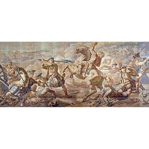 The Battle of Prestonpans Gold Ornate Wood Framed Art Print with Double Matting by Verbeocken, H.