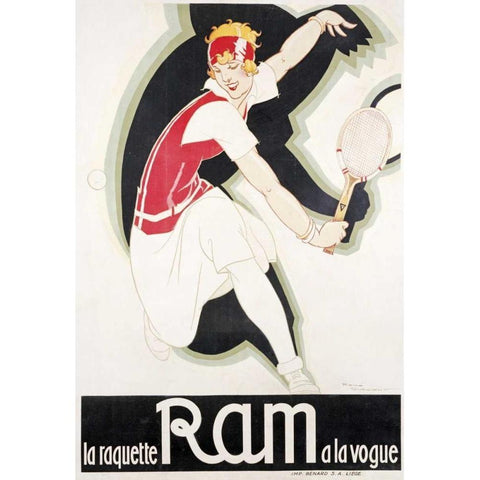 Ram White Modern Wood Framed Art Print by Vincent, Rene