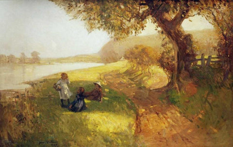 Summer Day Black Ornate Wood Framed Art Print with Double Matting by Wallace, James