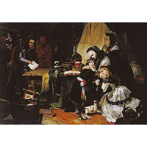 The Last Parting of Marie Antoinette and Her Son White Modern Wood Framed Art Print by Ward, Edward Matthew