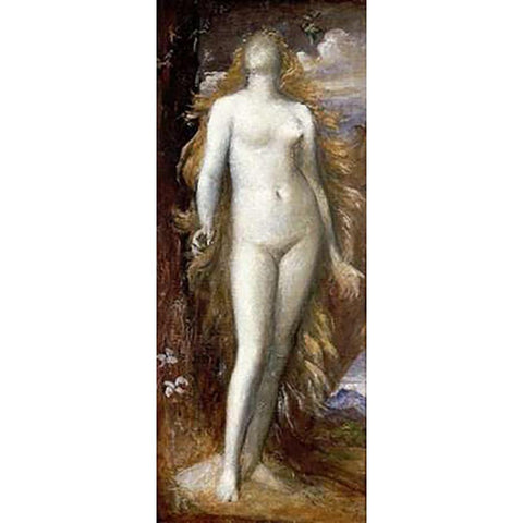 She Shall Be Called Woman Gold Ornate Wood Framed Art Print with Double Matting by Watts, George Frederick