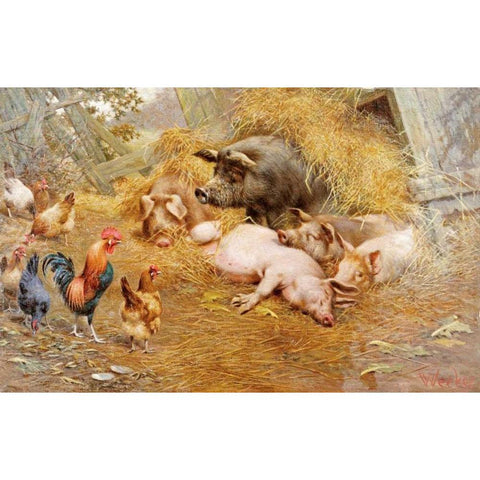 My Ladys at Home White Modern Wood Framed Art Print by Weekes, Herbert William