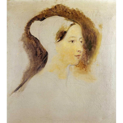 Portrait of Queen Victoria Black Modern Wood Framed Art Print by Wilkie, Sir David