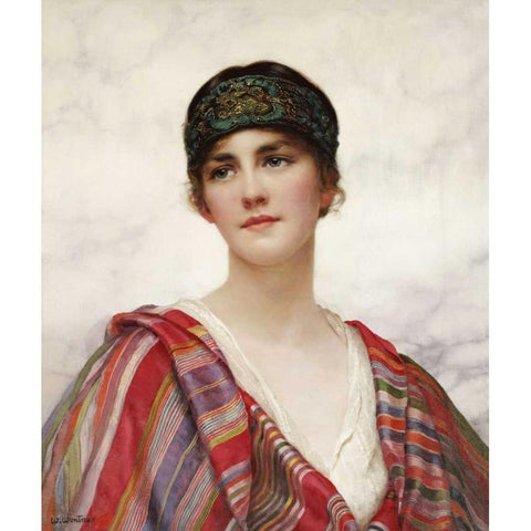 Cyrene Black Modern Wood Framed Art Print with Double Matting by Wontner, William Clarke