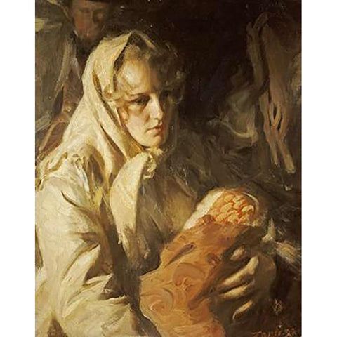 Madonna White Modern Wood Framed Art Print by Zorn, Anders Leonard