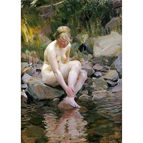 Dagmar Black Modern Wood Framed Art Print with Double Matting by Zorn, Anders Leonard