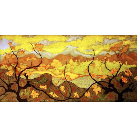 The Vines White Modern Wood Framed Art Print by Ranson, Paul