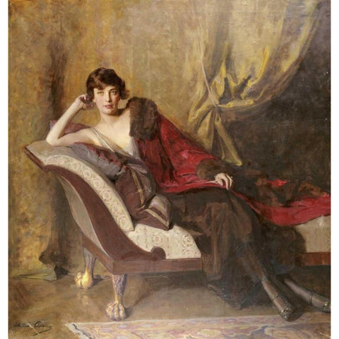 Portrait of Countess Michael Karolyi Gold Ornate Wood Framed Art Print with Double Matting by Adams, John Quincy