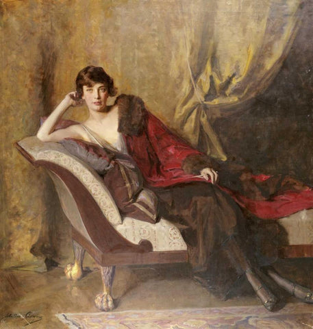 Portrait of Countess Michael Karolyi White Modern Wood Framed Art Print with Double Matting by Adams, John Quincy