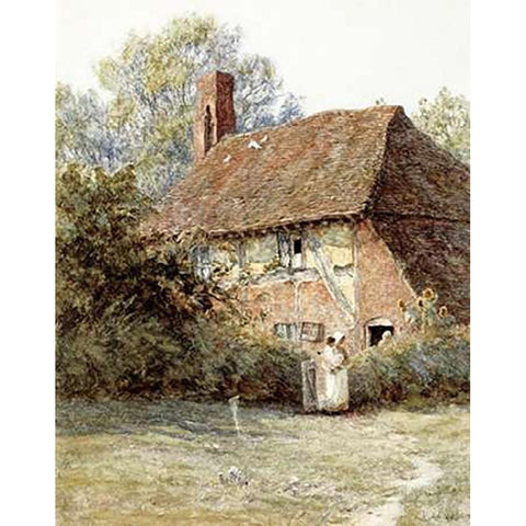 Near Westerham, Kent Black Modern Wood Framed Art Print with Double Matting by Allingham, Helen