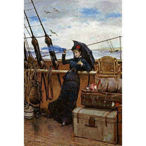 The Departure White Modern Wood Framed Art Print by Bacon, Henry