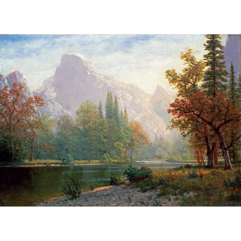 Half Dome: Yosemite Gold Ornate Wood Framed Art Print with Double Matting by Bierstadt, Albert