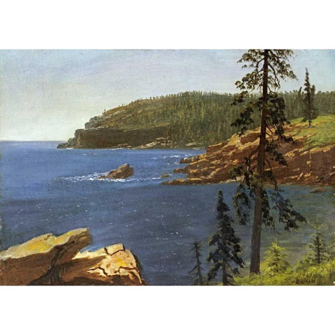 California Coast Gold Ornate Wood Framed Art Print with Double Matting by Bierstadt, Albert