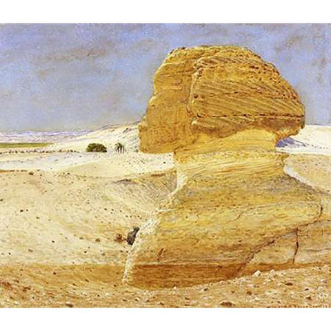 The Great Sphinx at Gizeh Gold Ornate Wood Framed Art Print with Double Matting by Boyce, George Price