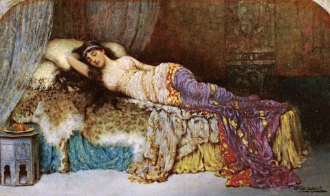 Sleeping Beauty White Modern Wood Framed Art Print with Double Matting by Breakspeare, William A.