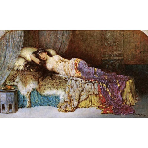 Sleeping Beauty Black Modern Wood Framed Art Print with Double Matting by Breakspeare, William A.
