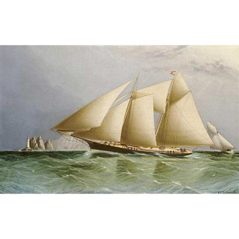 Vesta Off The Needles Black Modern Wood Framed Art Print with Double Matting by Buttersworth, James E.