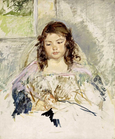 Sketch For Francois Black Ornate Wood Framed Art Print with Double Matting by Cassatt, Mary