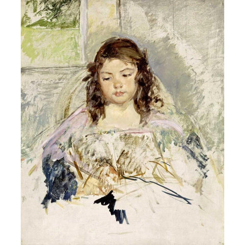 Sketch For Francois Gold Ornate Wood Framed Art Print with Double Matting by Cassatt, Mary