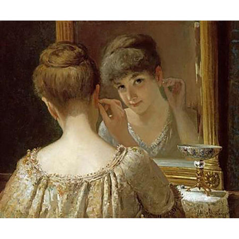 The Coquette Gold Ornate Wood Framed Art Print with Double Matting by Champney, James Wells