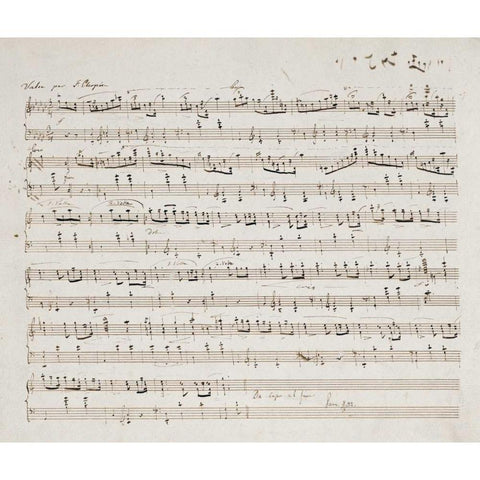 Valse Opus 70 No.1 In G Flat Major White Modern Wood Framed Art Print by Chopin, Fryderyk