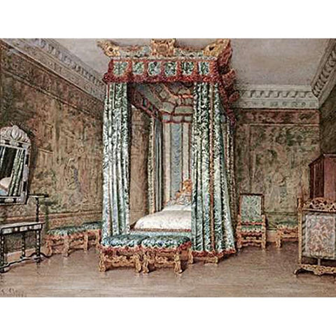The Venetian Ambassadors Room, Knole White Modern Wood Framed Art Print by Clacy, Ellen