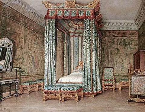 The Venetian Ambassadors Room, Knole White Modern Wood Framed Art Print with Double Matting by Clacy, Ellen