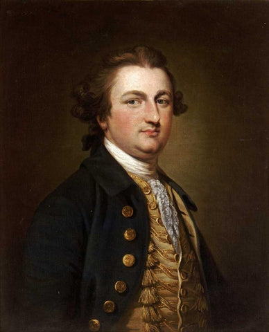 Portrait of a Gentleman Black Ornate Wood Framed Art Print with Double Matting by Cotes, Francis