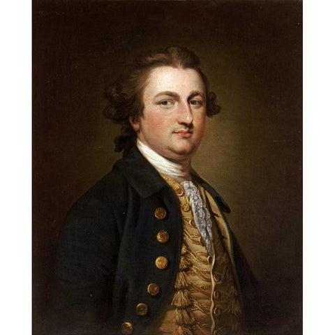 Portrait of a Gentleman Black Modern Wood Framed Art Print by Cotes, Francis