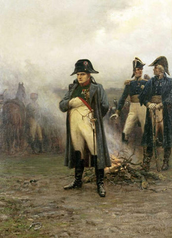 Napoleon Bonaparte Black Ornate Wood Framed Art Print with Double Matting by Crofts, Ernest