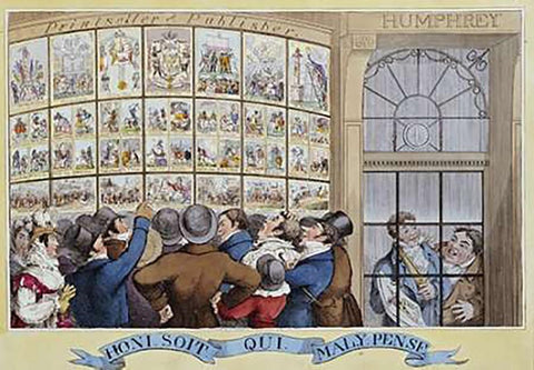 The Attorney-Generals Charges Against The Late Queen Black Ornate Wood Framed Art Print with Double Matting by Cruikshank, George