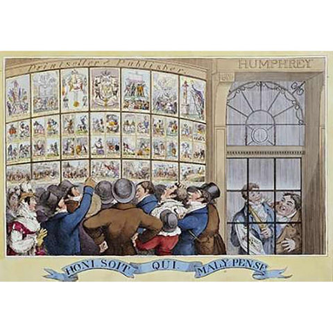 The Attorney-Generals Charges Against The Late Queen Gold Ornate Wood Framed Art Print with Double Matting by Cruikshank, George