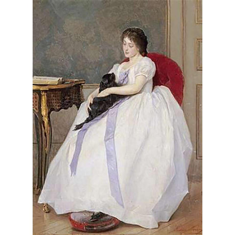 The Confidante White Modern Wood Framed Art Print by De Jonghe, Gustave